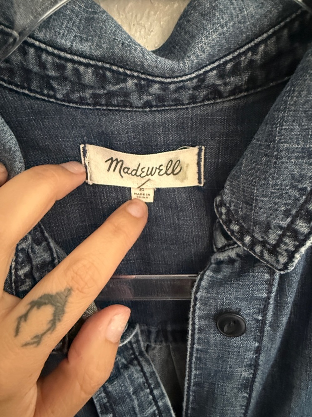 Madewell Denim Shirt Dress - Blue - Picture 2 of 3